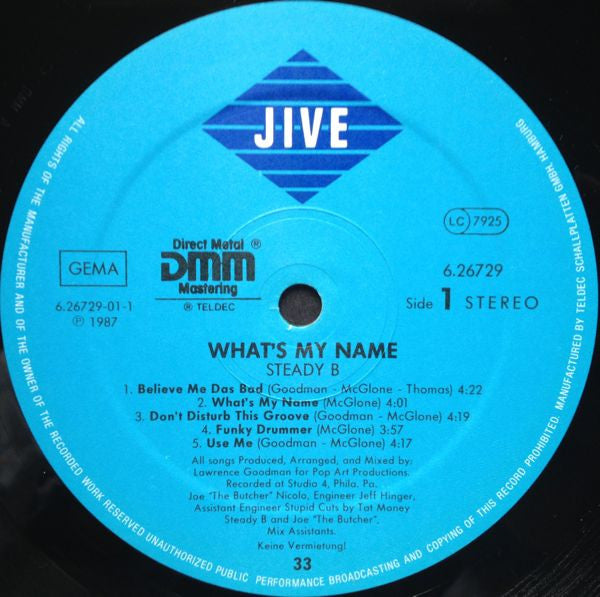 Steady B : What's My Name (LP, Album)