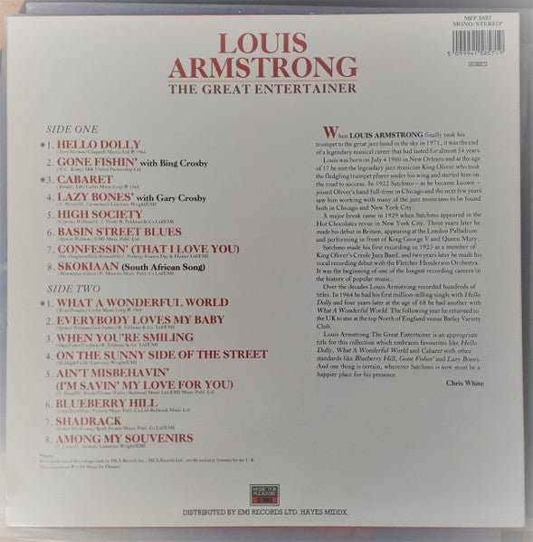 Louis Armstrong : The Great Entertainer (LP, Comp, Mono)
