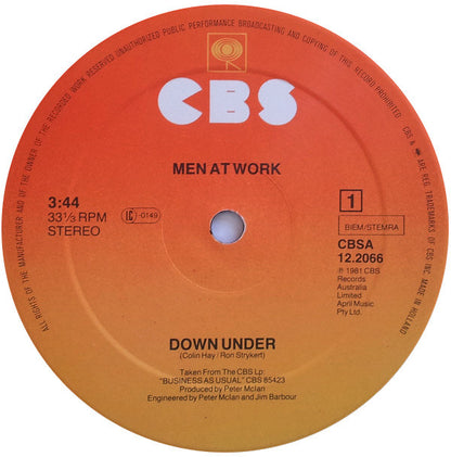 Men At Work : Down Under (12", Maxi)