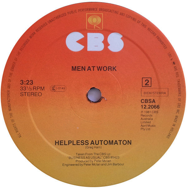 Men At Work : Down Under (12", Maxi)