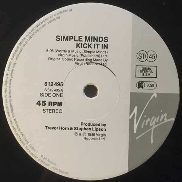 Simple Minds : Kick It In (12", Single)