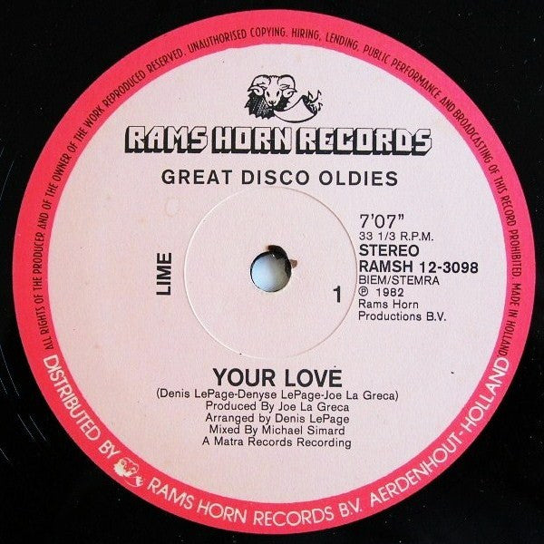 Lime (2) / The Strikers : Your Love / Body Music (Special Disco Re-Mix) (12", RE)