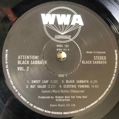 Black Sabbath : Attention! Black Sabbath Volume Two (LP, Comp, RP, Tra)