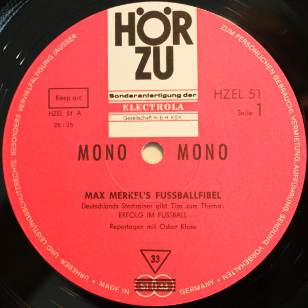 Max Merkel : Max Merkels Fussball-Fibel (LP, Mono)