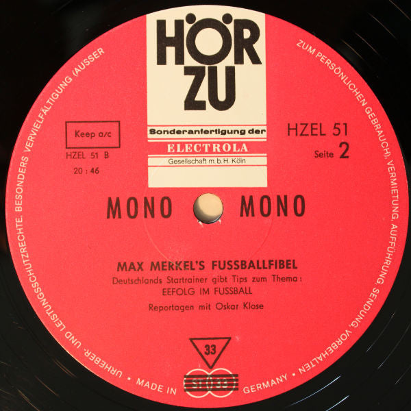Max Merkel : Max Merkels Fussball-Fibel (LP, Mono)