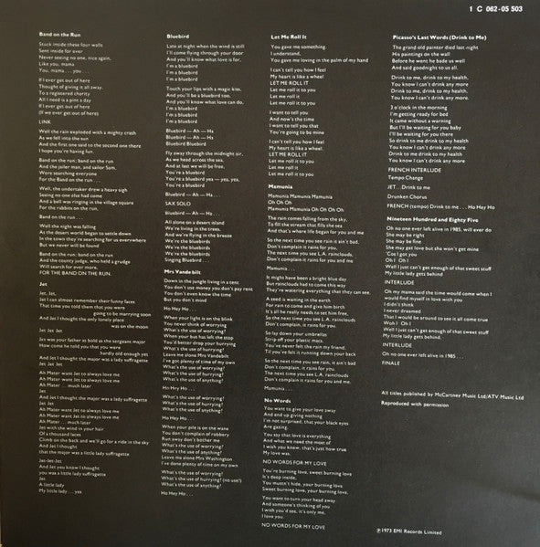 Wings (2) : Band On The Run (LP, Album)