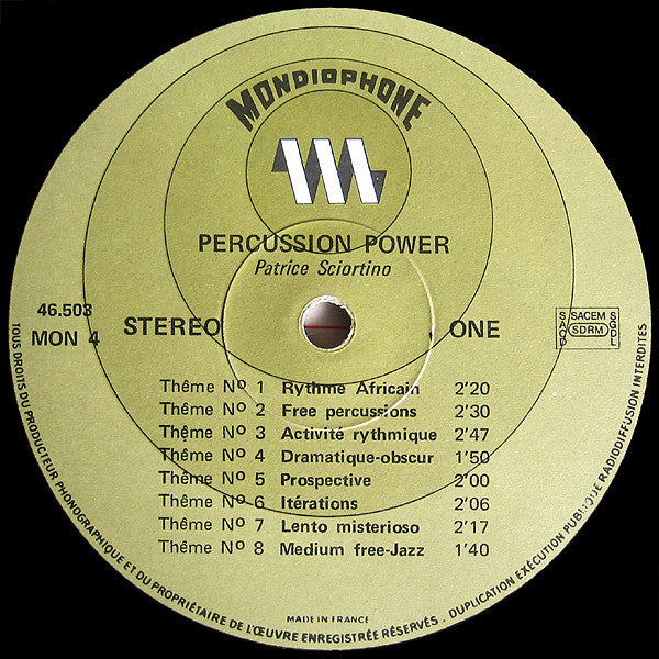 Patrice Sciortino : Percussion Power (LP)