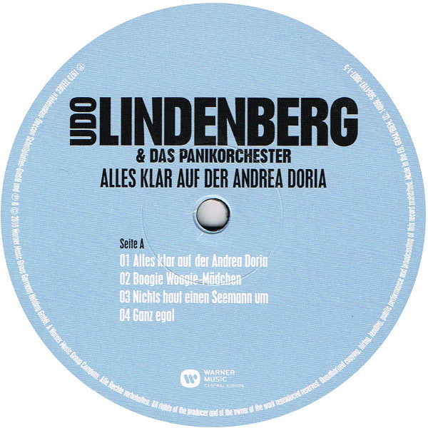 Udo Lindenberg Und Das Panikorchester : Alles Klar Auf Der Andrea Doria (LP, Album, RE)