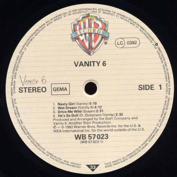 Vanity 6 : Vanity 6 (LP, Album)