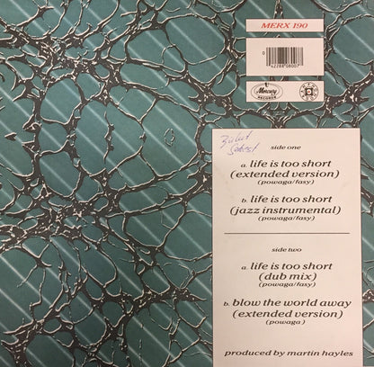 Antena : Life Is Too Short (Extended Version) (12")