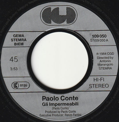 Paolo Conte : Gli Impermeabili (7", Single)