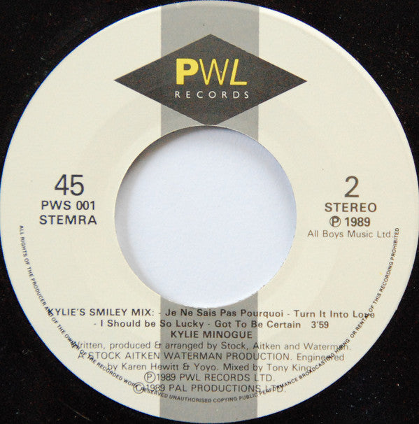 Kylie Minogue : Never Too Late (7", Single)