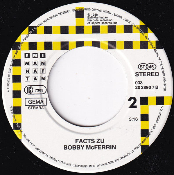 Bobby McFerrin : Don't Worry, Be Happy (7", Single)