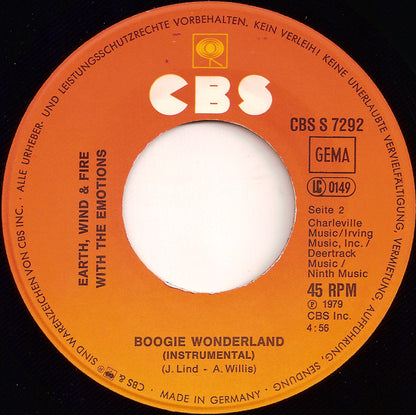 Earth Wind & Fire* With The Emotions : Boogie Wonderland (7", Single)