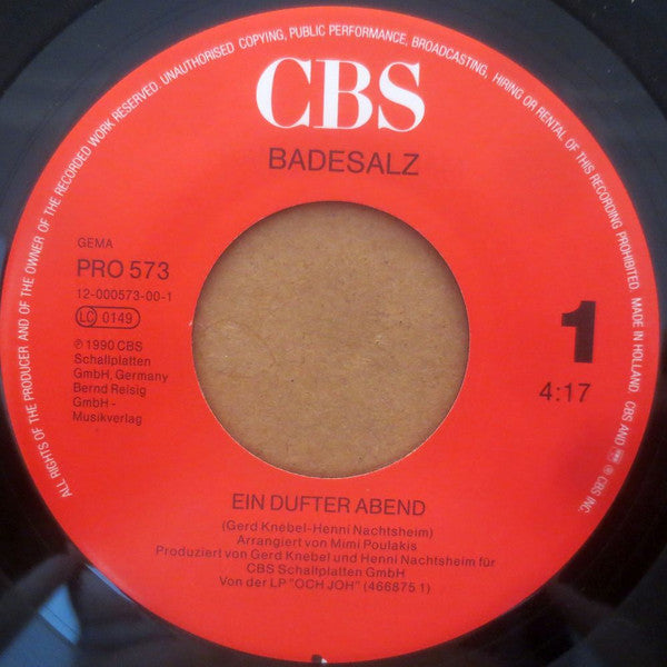 Badesalz : Ein Dufter Abend (7", Single, Promo)