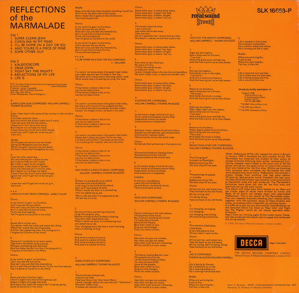 The Marmalade : Reflections Of The Marmalade (LP, Album)