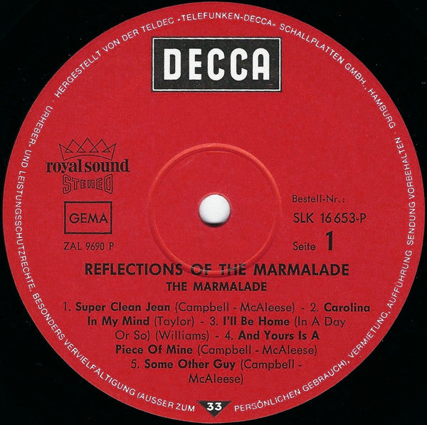 The Marmalade : Reflections Of The Marmalade (LP, Album)