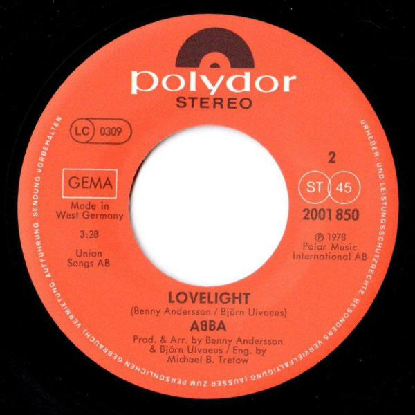ABBA : Chiquitita c/w Lovelight (7", Single, Pap)
