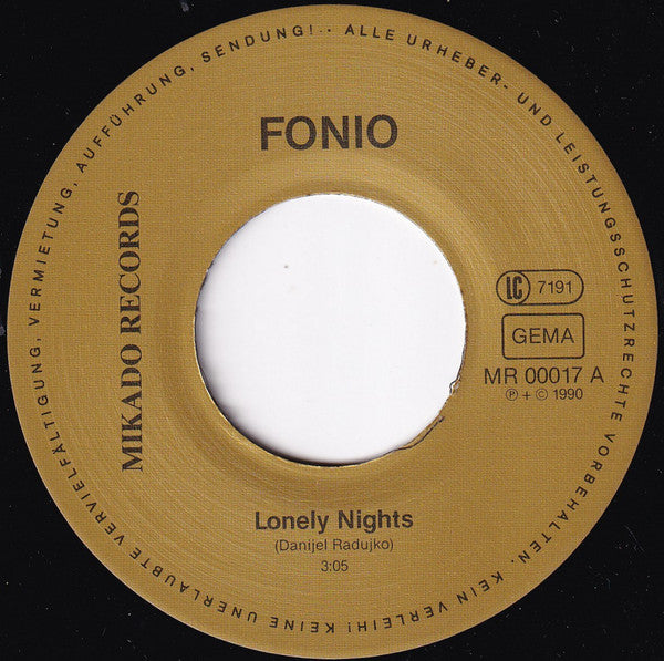 Fonio : Lonely Nights (7", Single)