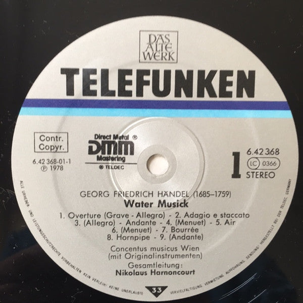 Georg Friedrich Händel : Water Musick (LP, RE)
