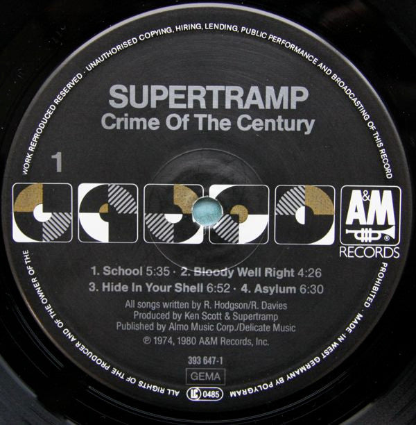 Supertramp : Crime Of The Century (LP, Album, RE)