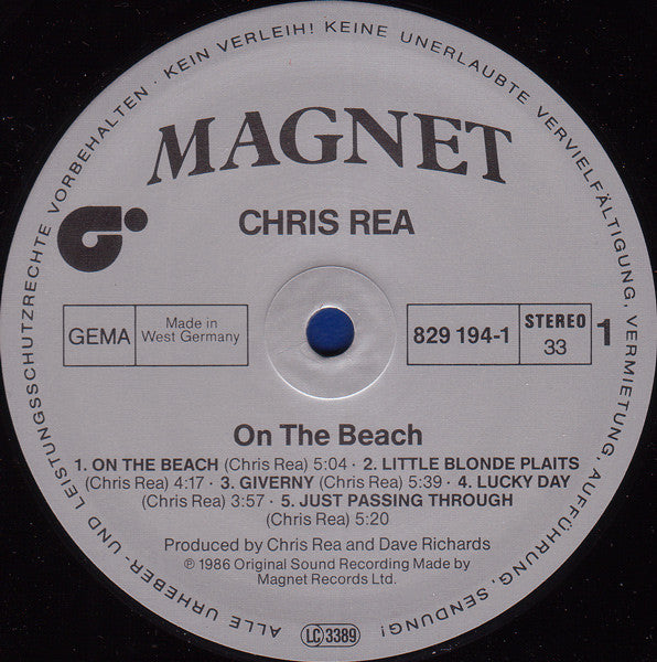 Chris Rea : On The Beach (LP, Album, Sil)