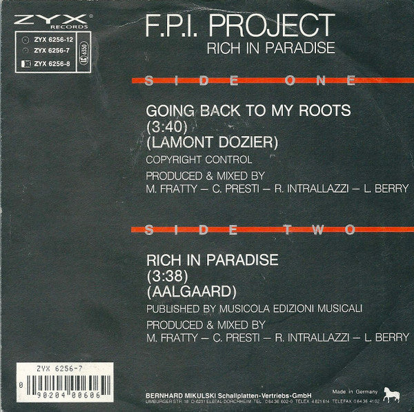 F.P.I. Project* : Rich In Paradise "Going Back To My Roots" (7", Single)