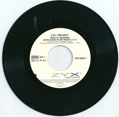F.P.I. Project* : Rich In Paradise "Going Back To My Roots" (7", Single)