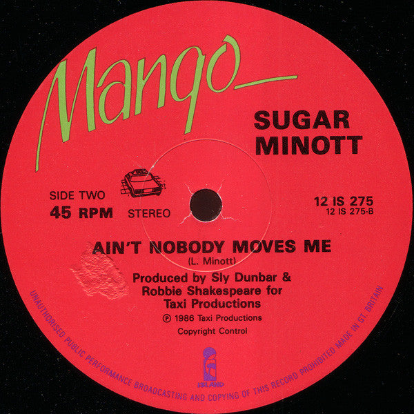 Sugar Minott : Save Your Loving For Me / Ain't Nobody Moves Me (12")
