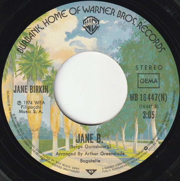 Jane Birkin Avec Serge Gainsbourg : Je T'aime... Moi Non Plus (7", Single, RE)