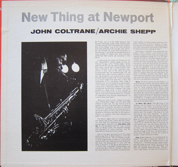 John Coltrane / Archie Shepp : New Thing At Newport (LP, Album, Gat)