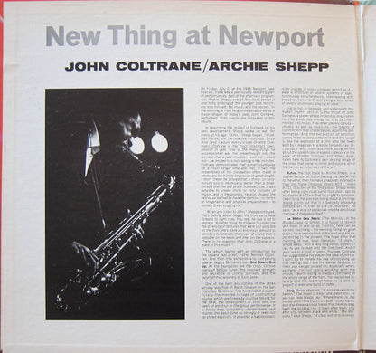 John Coltrane / Archie Shepp : New Thing At Newport (LP, Album, Gat)