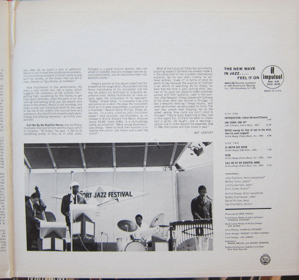 John Coltrane / Archie Shepp : New Thing At Newport (LP, Album, Gat)