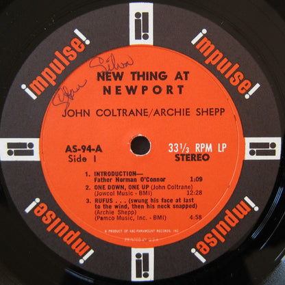 John Coltrane / Archie Shepp : New Thing At Newport (LP, Album, Gat)