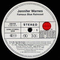Jennifer Warnes : Famous Blue Raincoat (The Songs Of Leonard Cohen) (LP, Album)