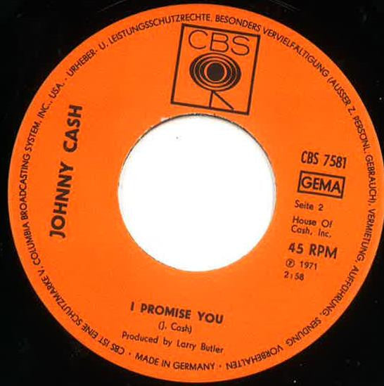 Johnny Cash : Papa Was A Good Man / I Promise You (7", Single, Promo)