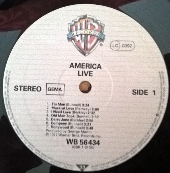 America (2) : Live (LP, Album)
