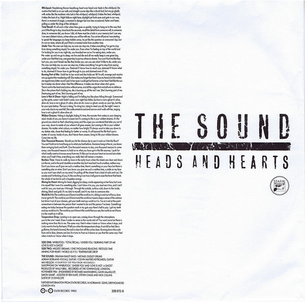 The Sound (2) : Heads And Hearts (LP, Album)