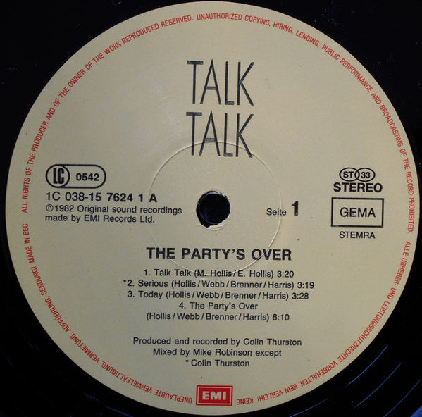 Talk Talk : The Party's Over (LP, Album, RE)