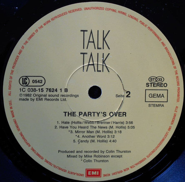 Talk Talk : The Party's Over (LP, Album, RE)