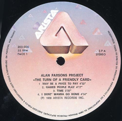 The Alan Parsons Project : The Turn Of A Friendly Card (LP, Album, RE)