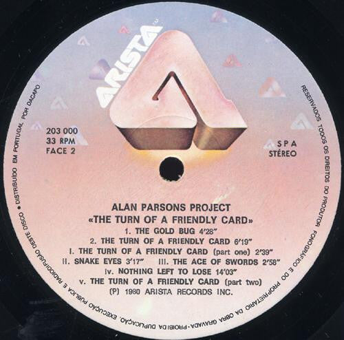 The Alan Parsons Project : The Turn Of A Friendly Card (LP, Album, RE)