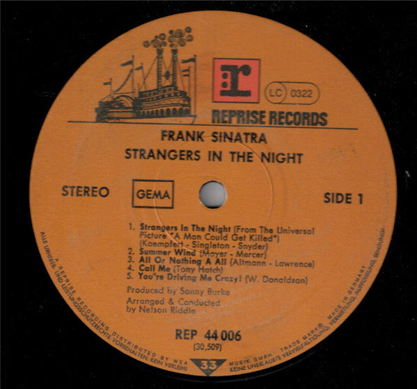 Frank Sinatra : Strangers In The Night (LP, Album, RE, RP)