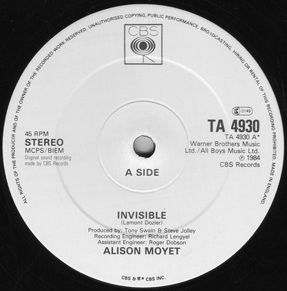 Alison Moyet : Invisible (Extended Version) (12", Single)
