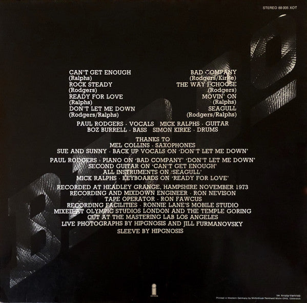 Bad Company (3) : Bad Co. (LP, Album, Gat)