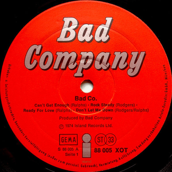 Bad Company (3) : Bad Co. (LP, Album, Gat)