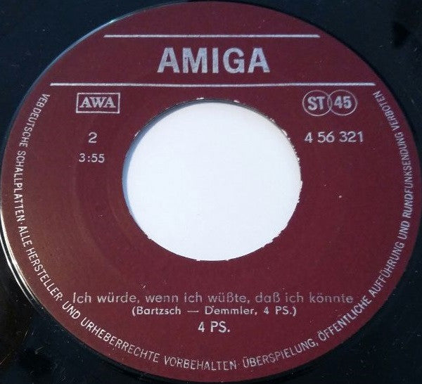 4 PS : Lied Von Der Märchenfee / Ich Würde, Wenn Ich Wüßte, Daß Ich Könnte (7", Single)