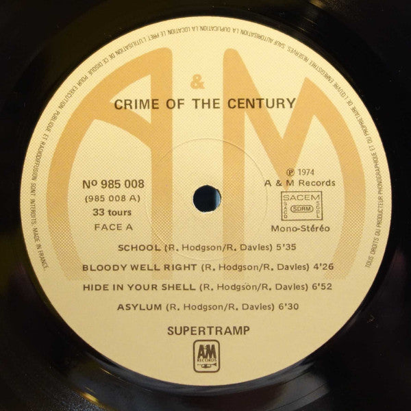 Supertramp : Crime Of The Century (LP, Album)