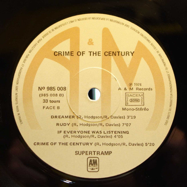 Supertramp : Crime Of The Century (LP, Album)