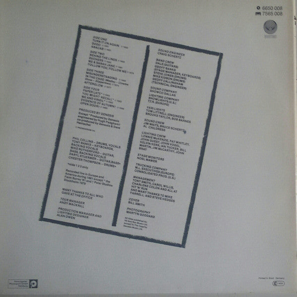 Genesis : Three Sides Live (2xLP, Album, Gat)